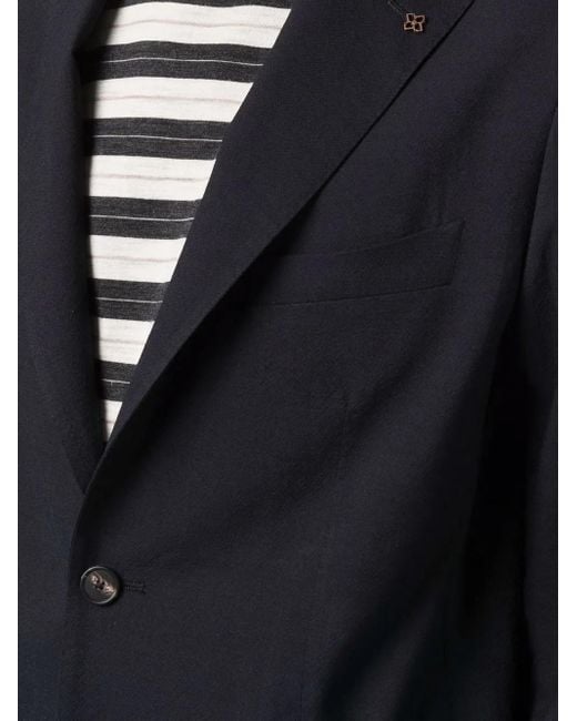 Costume Boutonné À Revers Crantés Tagliatore pour homme en coloris Blue