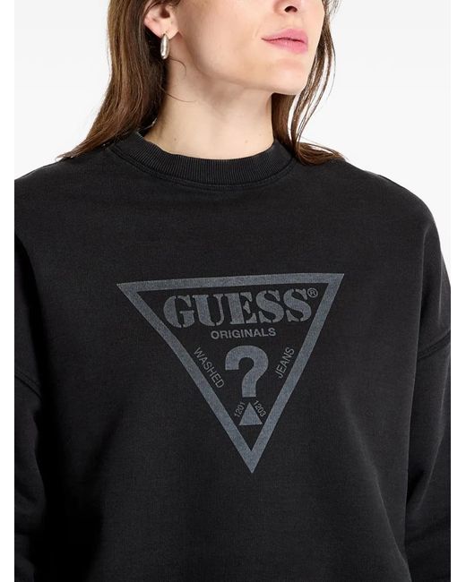 Guess Black Pullover Mit Logo-Print