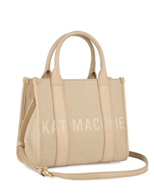 Kat Maconie Natural Small Bianca Logo-Print Tote Bag