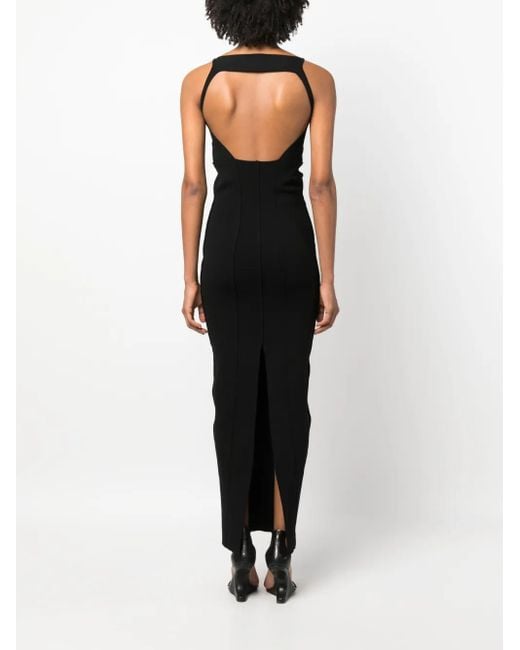 Rick Owens Black Cut-Out Sleeveless Maxi Dress