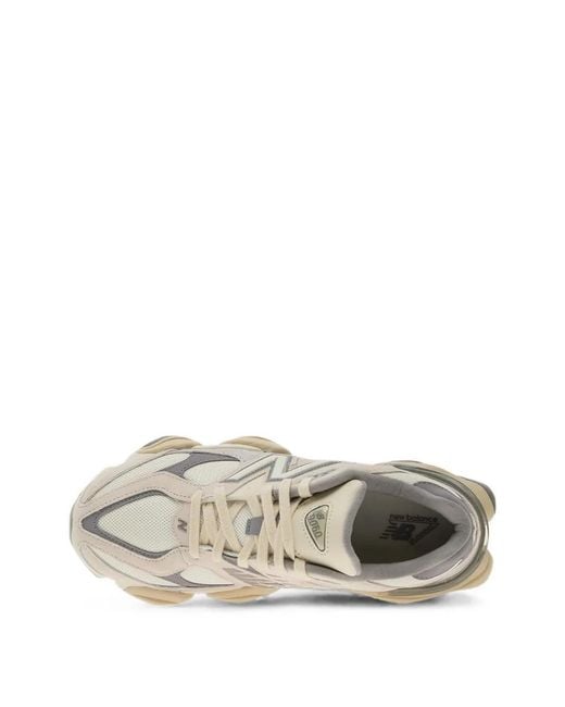 New Balance White 9060 Mesh-Panel Sneakers
