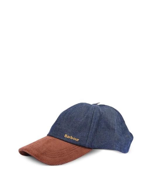 Barbour Blue Corduroy Panel Cap
