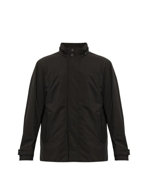 Paul & Shark Black Typhoon Platinum High-Neck Insulated Jacket for men