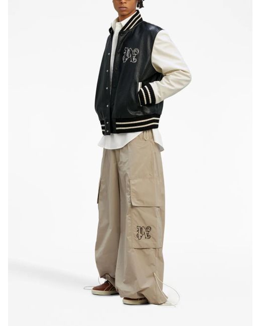 Palm Angels Black Varsity Jacket for men