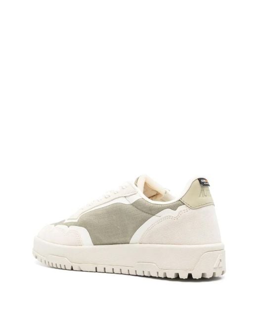 Autry White Wildpace Suede-Panel Sneakers for men