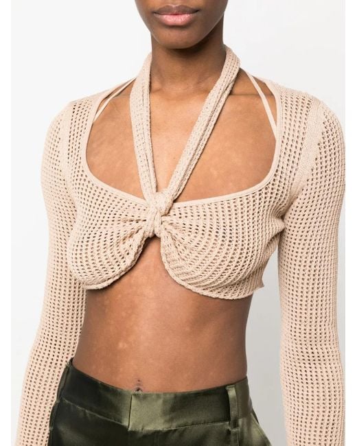 Top Corto Con Scollo All'Americana di ANDREADAMO in Natural