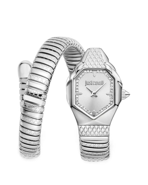 Just Cavalli Gray Aria Snake 22Mm Watch