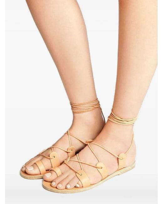 Ancient Greek Sandals Black 'Alcyone' Lace-up Sandals