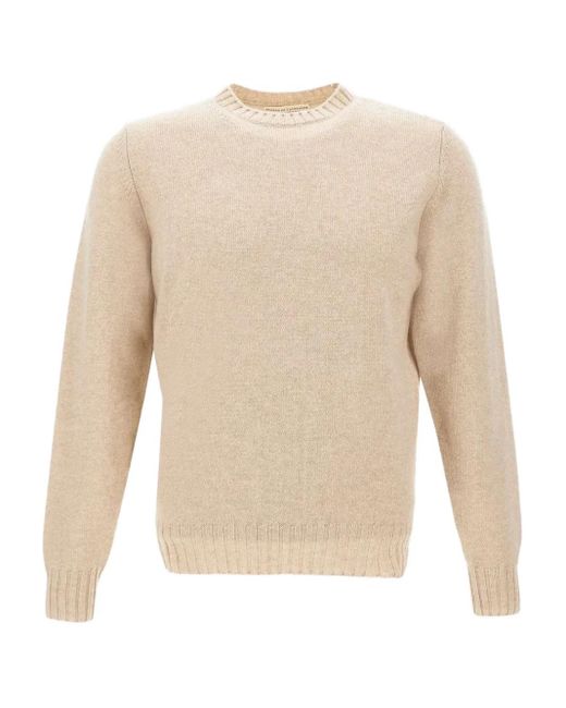 FILIPPO DE LAURENTIIS White Ribbed Crew-Neck Jumper for men