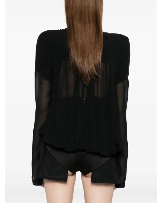 Rick Owens Black Maria V-Neck Blouse