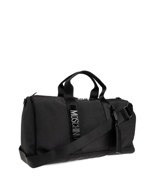 Moschino Black Logo-Detail Holdall Bag for men