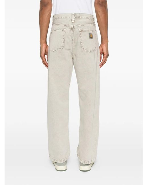 Carhartt White Buttoned Jeans for men