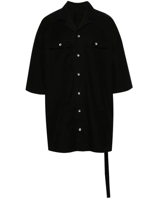 Rick Owens Black Magnum Tommy Longline Shirt for men
