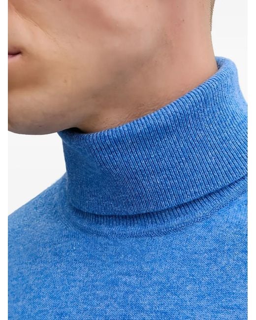 Benetton Blue Roll-Neck Sweater for men