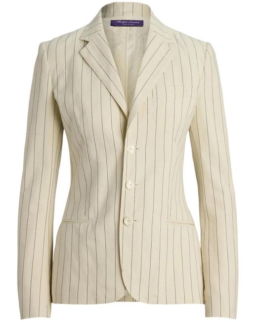 Ralph Lauren Natural Skye Pinstripe-Print Blazer