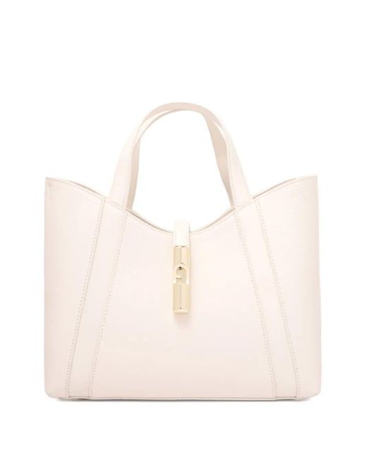 Furla Natural Goccia Tote Bag mit gebogenem Verschluss