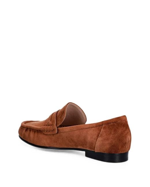 Coccinelle Brown Logo-Plaque Suede Loafers