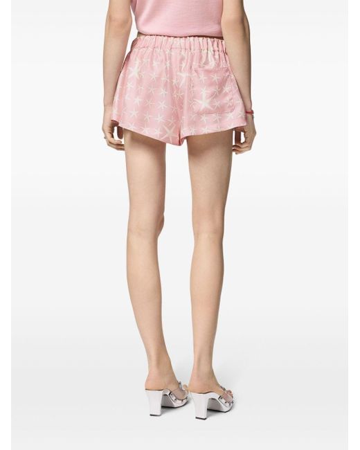 Versace Shorts Met Sterprint in het Pink