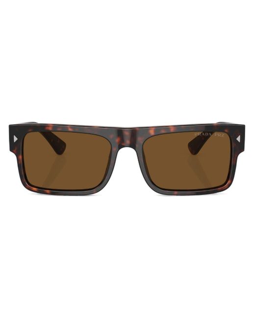 Prada Brown Tortoiseshell-effect Square Sunglasses for men