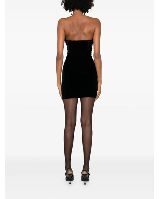 Amen Black Schulterfreies Kleid mit Raffungen