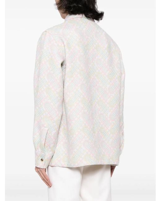 Casablanca White Logo-Appliqué Monogram-Jacquard Jacket for men