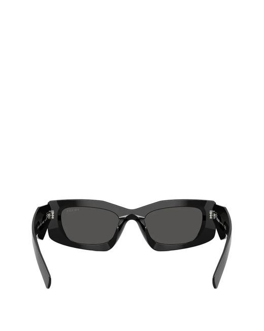 Prada Gray Geometric-Frame Sunglasses