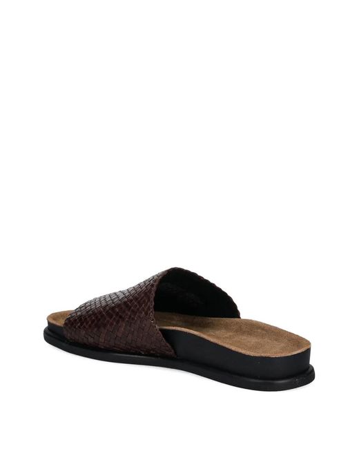 Vagabond Brown Effie Woven Leather Slides