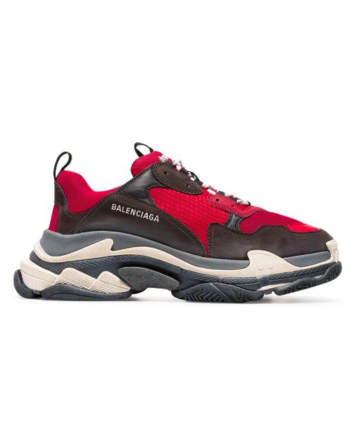 Balenciaga Red Triple S Trainers for men