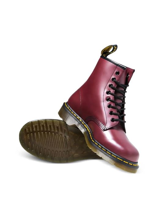 Dr. Martens Purple Lace-Up Leather Boots for men