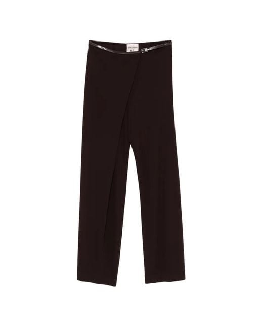 Semicouture Black Pantalon Ceinturé Reba À Design Portefeuille