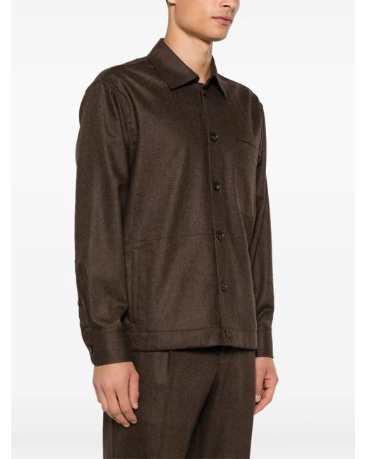 PT Torino Hemdjacke Mit Klassischem Kragen in Black für Herren