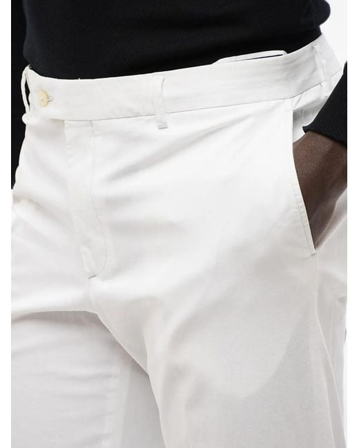 Corneliani White Belt-Loops Trousers for men