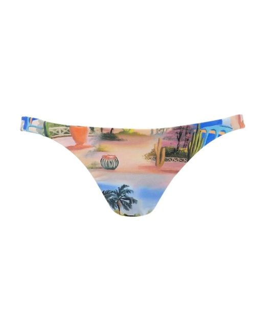 Les Benjamins Blue Printed Bikini Bottom