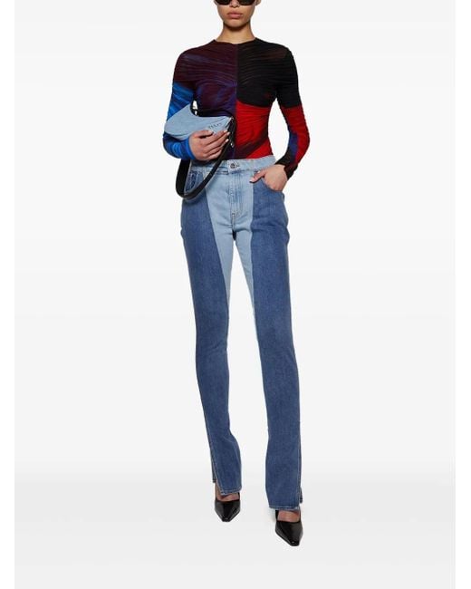 Mugler Blue Spiral Curve Shoulder Bag