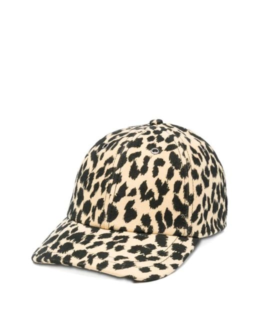 Aspesi White Baseballkappe mit Leoparden-Print