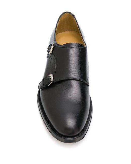Scarosso レザー Newton モンクストラップ シューズ カラー ブラック メンズ Lyst