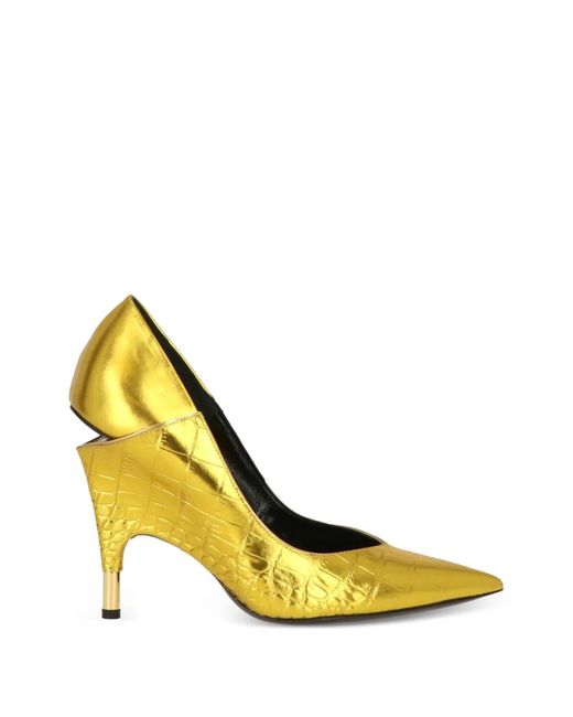 Tom Ford Yellow Metallic Textured Pumps