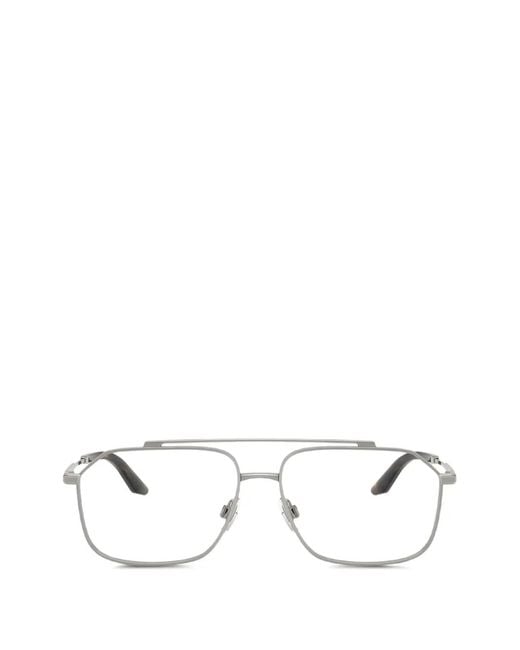 Dolce & Gabbana White Geometic Frame Glasses for men