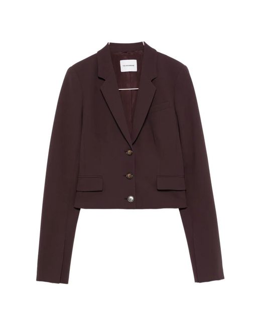 ANDAMANE Purple Zefira Single-Breasted Cropped Blazer