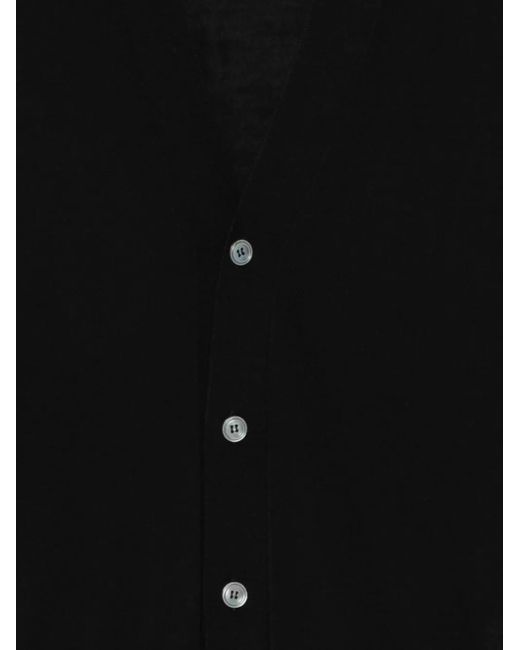Lardini Black Button-Front Wool Cardigan for men