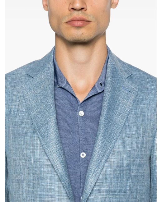 Blazer Entretejido Canali de hombre de color Blue