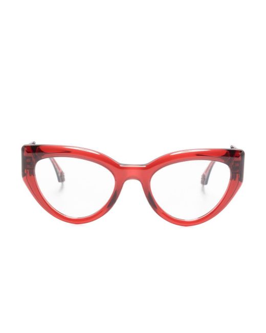 Etro Red Cat-Eye-Brille mit Prägung