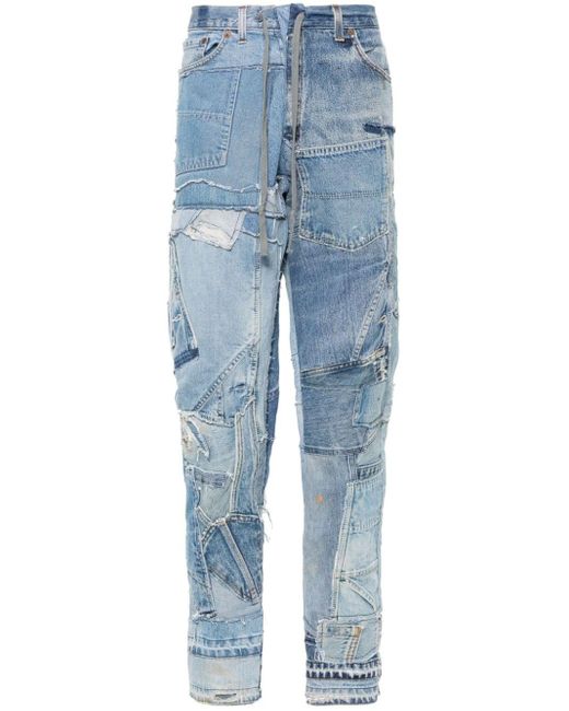 Greg Lauren Blue Patchwork-design Jeans for men