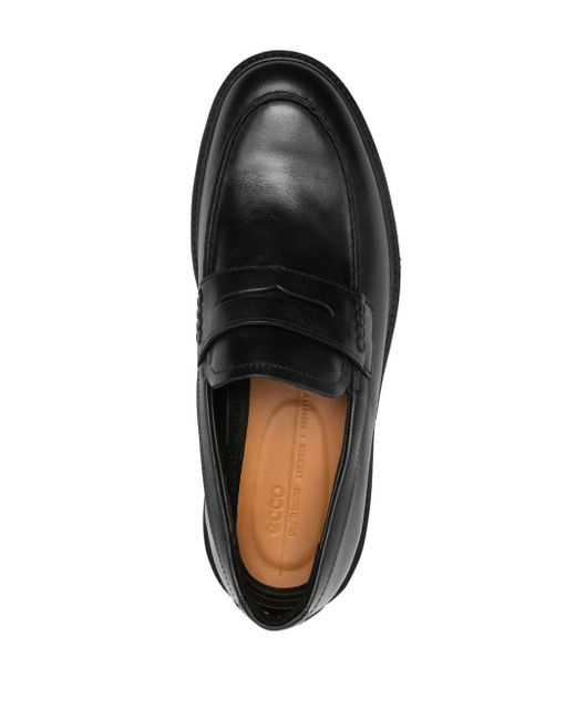 Ecco Black Metropole London Leather Loafers for men