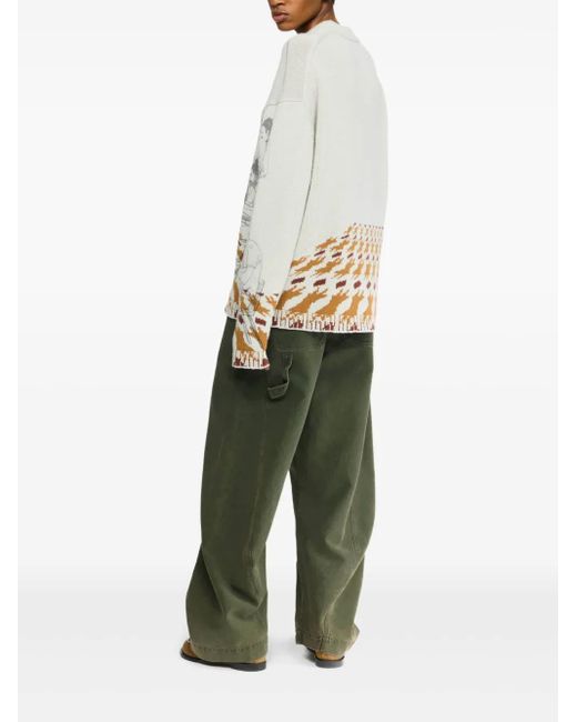J.W. Anderson White Illustration-Pattern Jumper