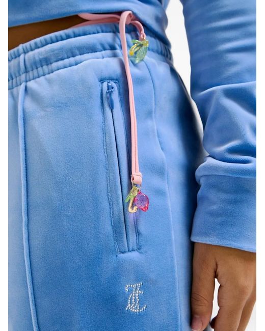 Juicy Couture Blue Diamanté Velour Track Pants