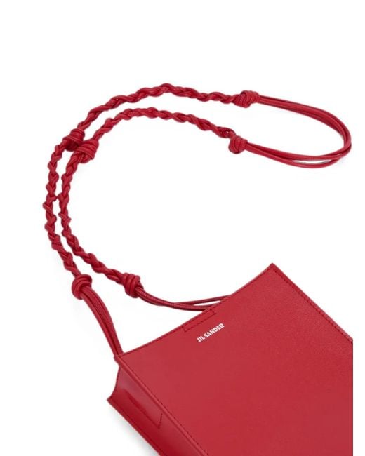 Jil Sander Red Small Tangle Knotted-Strap Cross Body Bag