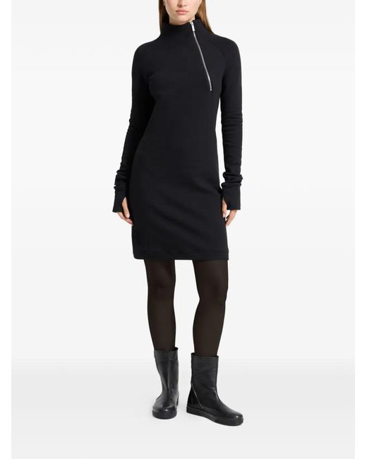 MARCELLA Black Alani Turtle-Neck Zip-Detail Mini Dress