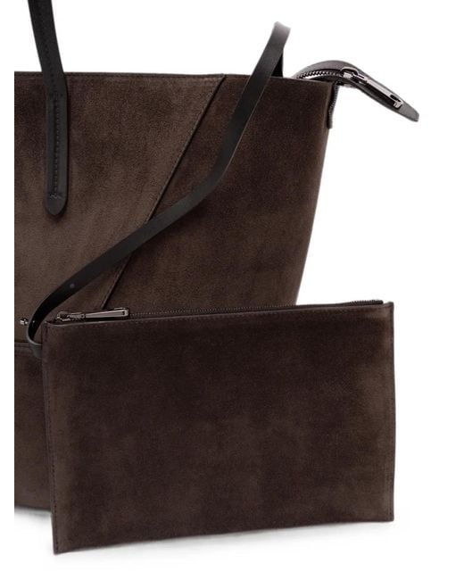 Brunello Cucinelli Brown Duo Suede Tote Bag