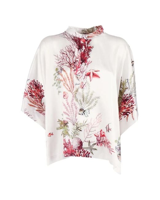 Shirtaporter Pink Blouse En Soie À Imprimé Graphique